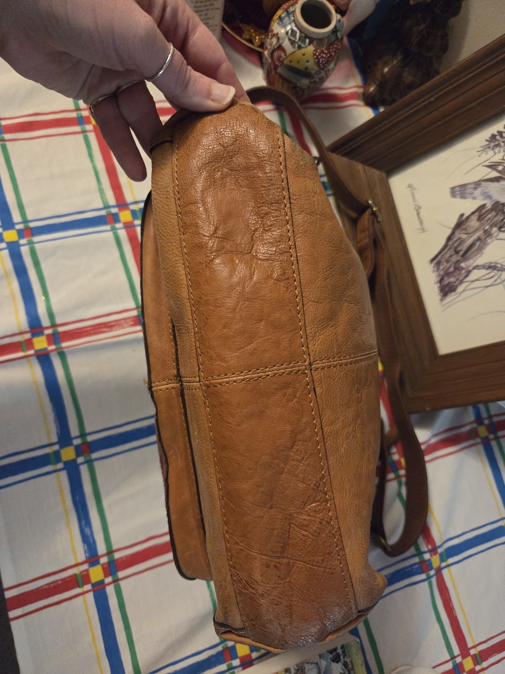 Fossil Tan and Brown Patchwork Leather Crossbody Bag - Picture 13 of 15